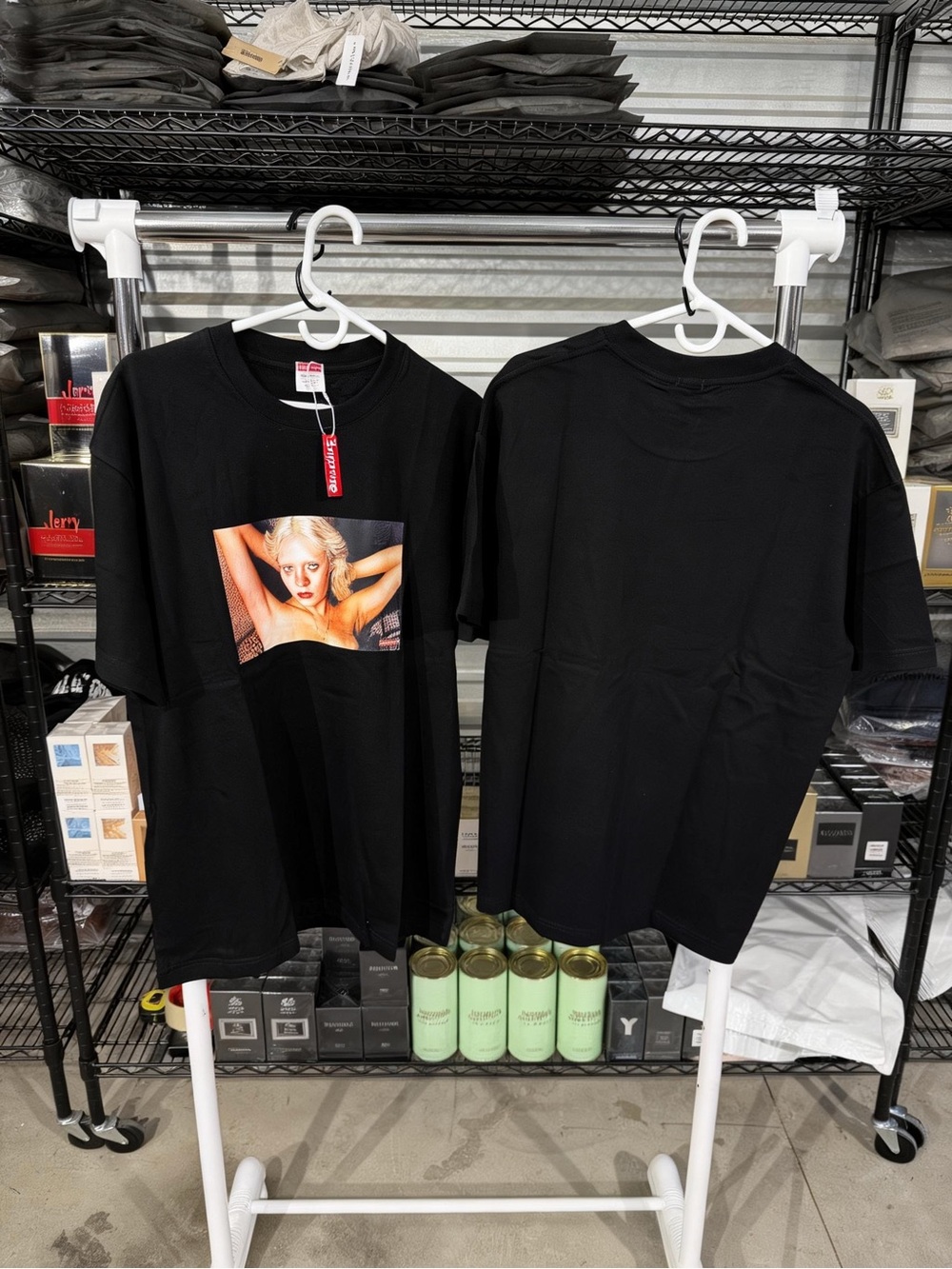 Black Graphic Tee with Photo Print - Unbranded